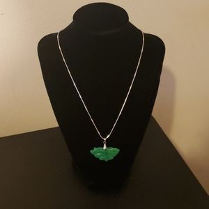 Jade Butterfly on Sterling Silver Chain